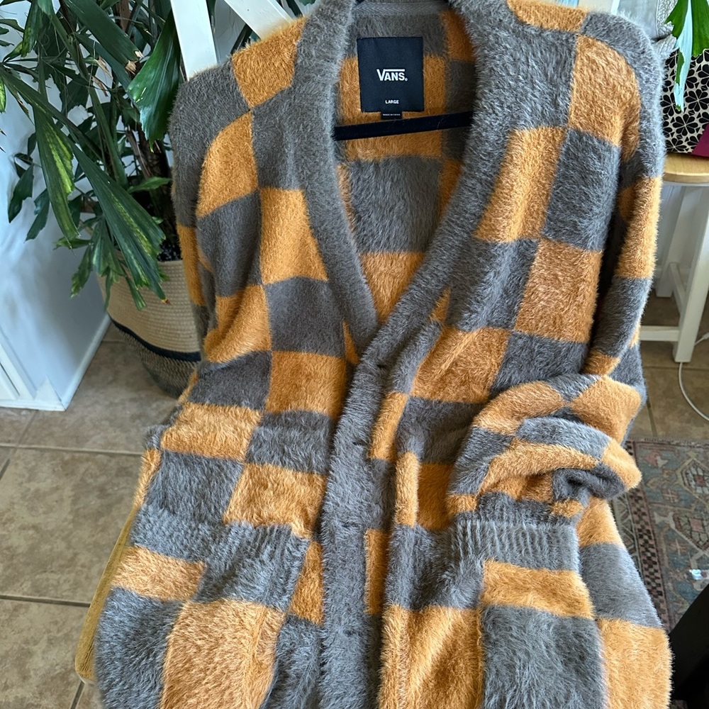 Vans checkered cardigan sweater